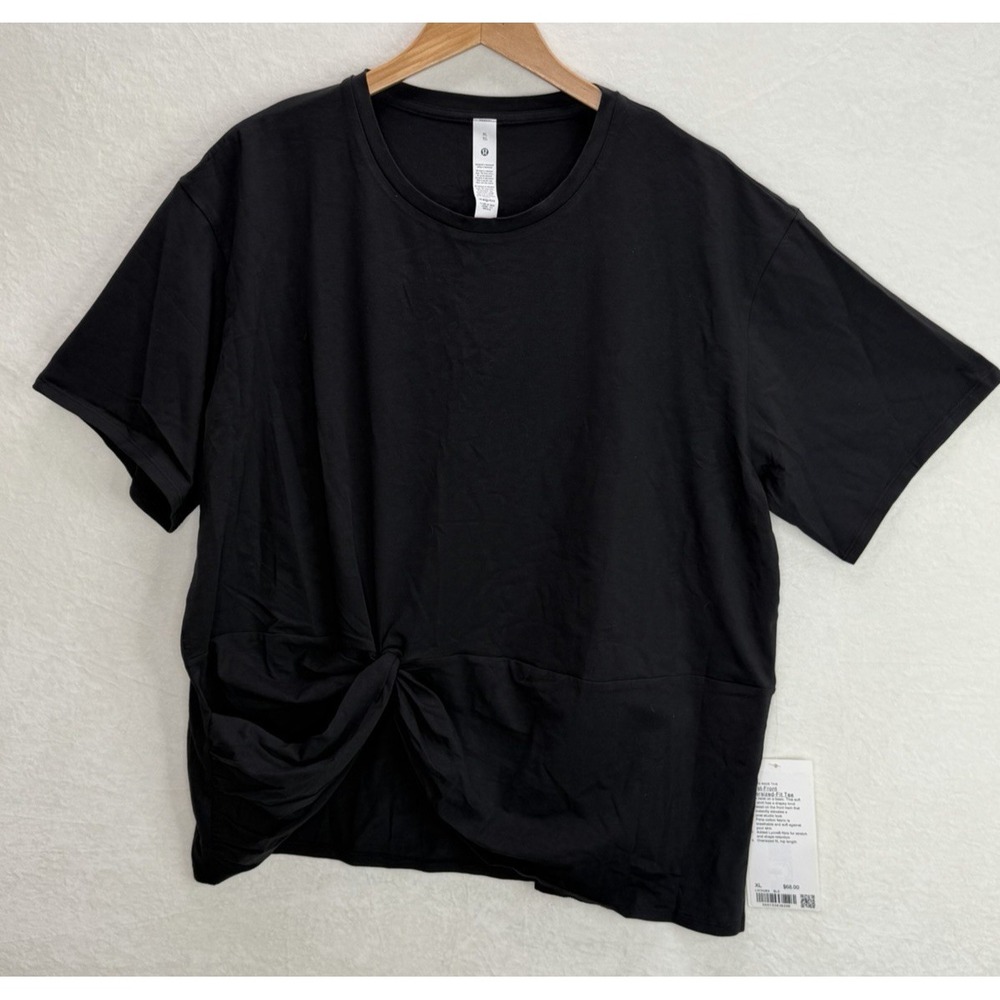 Lululemon Women's Black Twist Front Oversized T-Shirt Size XL NWT